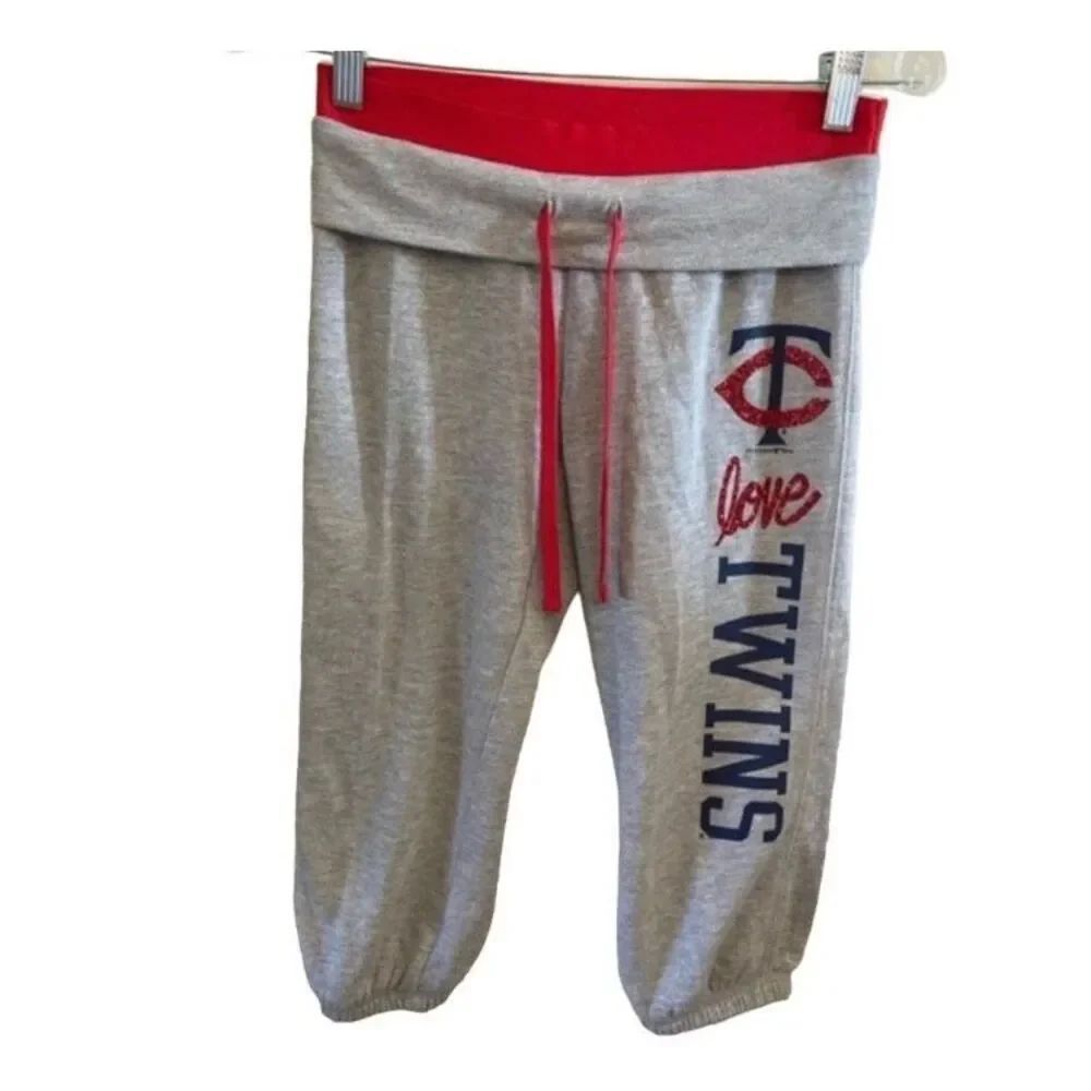 Twins Baseball Twin City Capri Joggers Glitter MLB Sports Love